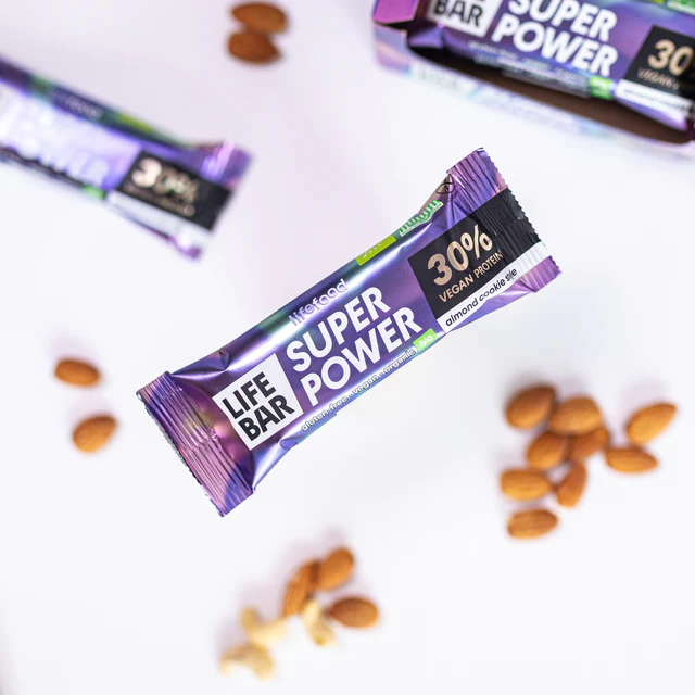 LIFEBAR barre proteinee vegan Super Power amande cookie bio