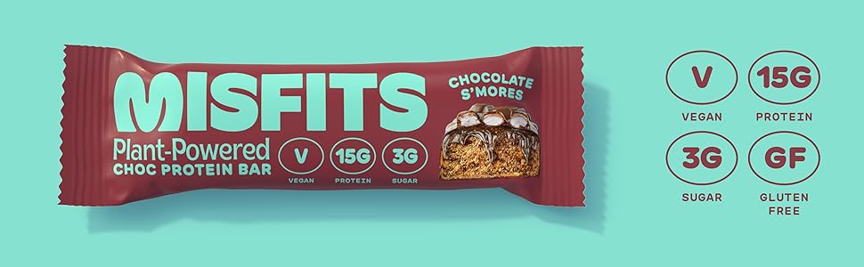 Barre proteine vegan Misfits Choc S'mores chocolat caramel chamallow snack healthy