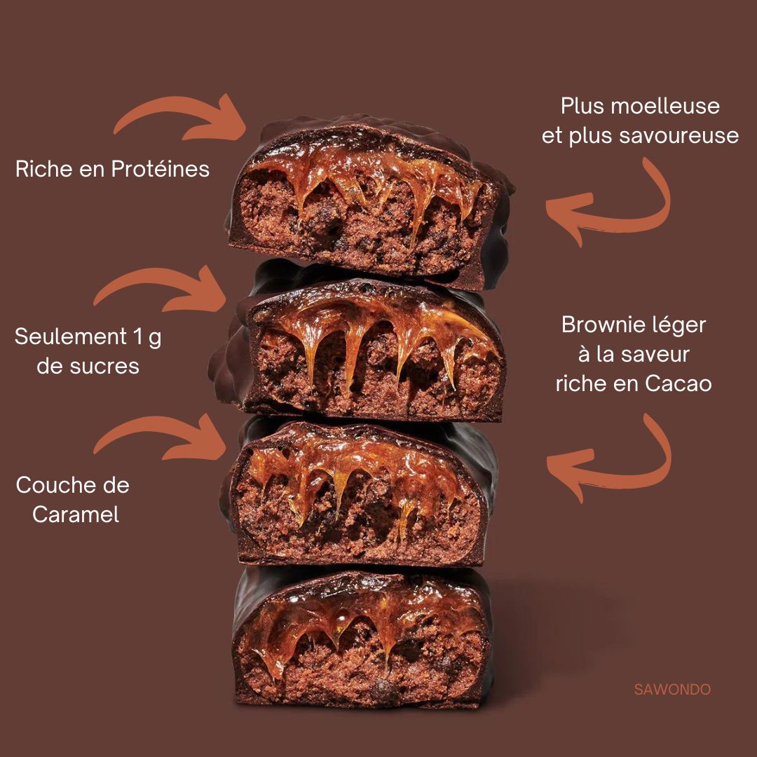 Barre proteine vegan Misfits Dark Choc Brownie low carb sans gluten