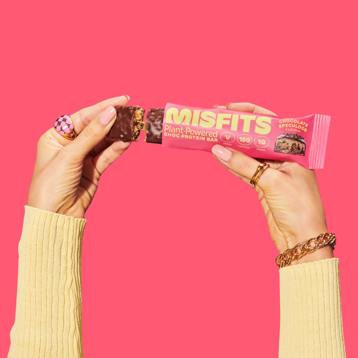 Misfits barre proteine vegan speculoos caramel chocolat