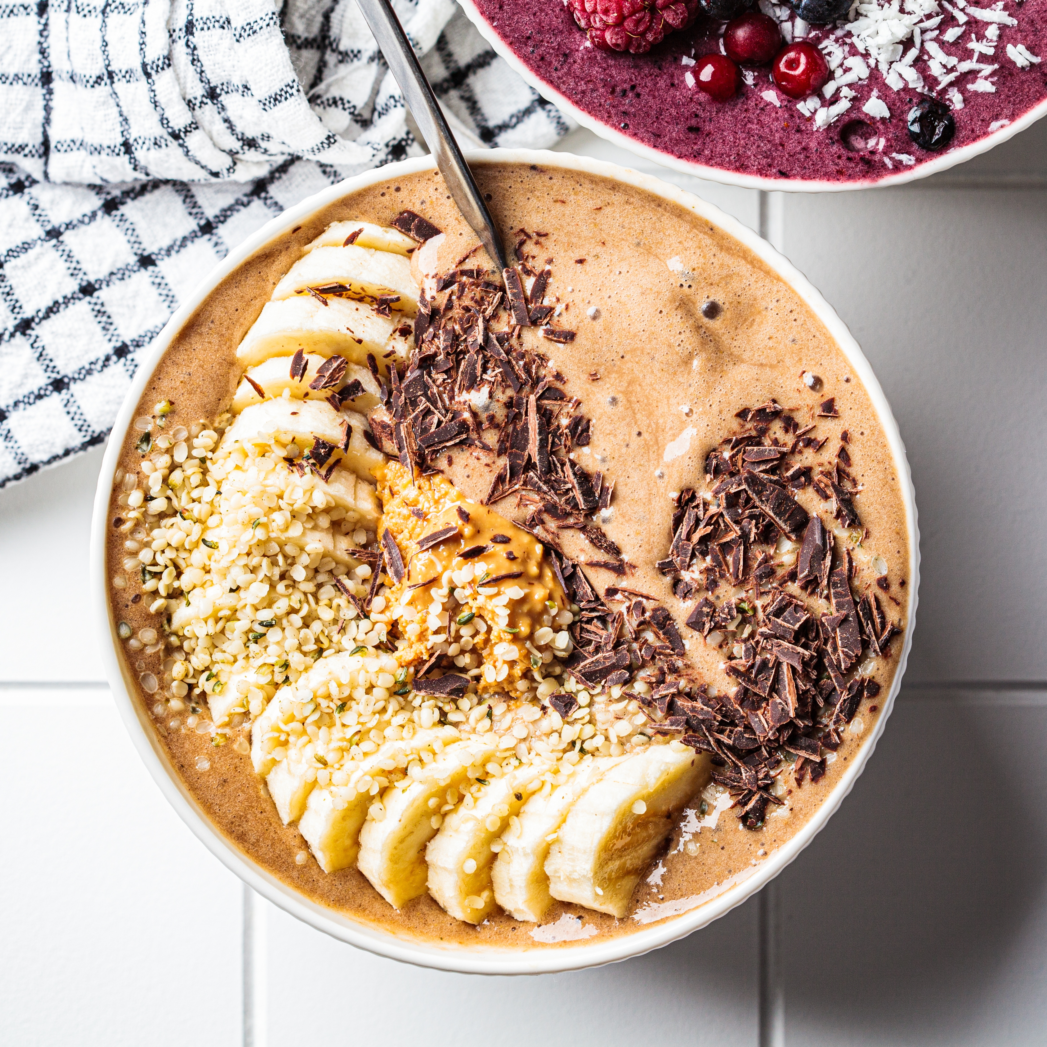 Smoothie bowl proteine vegan chocolat banane Sunwarrior